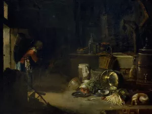 Kitchen Interior by Willem Kalf Oil Painting