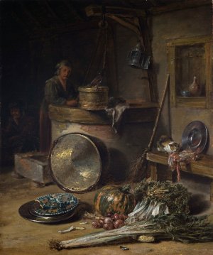 Peasant Interior with Woman at a Well by Willem Kalf Oil Painting
