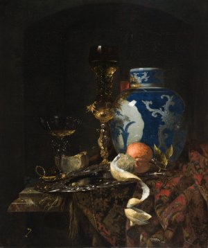 Still Life with a Chinese Porcelain Jar by Willem Kalf Oil Painting