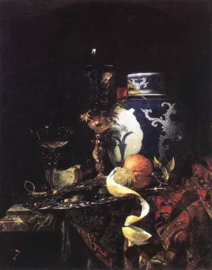 Still-Life with a Late Ming Ginger Jar by Willem Kalf - Oil Painting Reproduction
