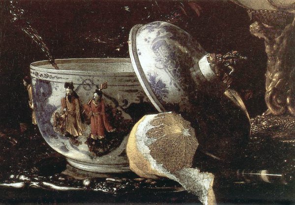 Still-Life with a Nautilus Cup Detail #1 by Willem Kalf - Hand-Painted Oil Painting Reproduction