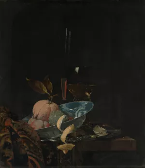Still Life with Fruit, Glassware, and a Wanli Bowl by Willem Kalf Oil Painting