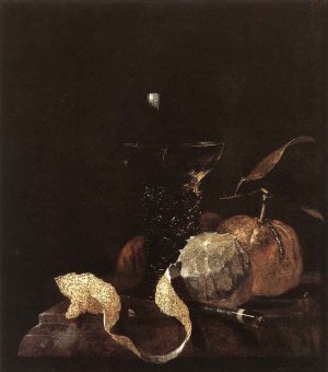 Still-Life with Lemon, Oranges and Glass of Wine by Willem Kalf Oil Painting