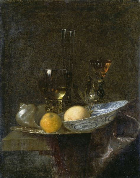 Still Life With Oranges  by Willem Kalf - Hand-Painted Oil Painting Reproduction