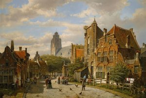 A Dutch Street by Willem Koekkoek Oil Painting