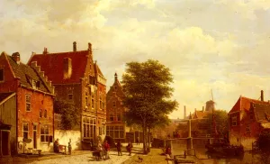 Along The Canal by Willem Koekkoek - Oil Painting Reproduction