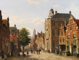 Hollandische Stadtansicht im Sommer by Willem Koekkoek Oil Painting
