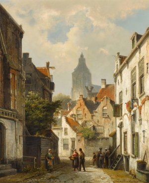 Street Scene by Willem Koekkoek Oil Painting