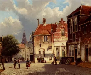 Town Square Oil painting by Willem Koekkoek