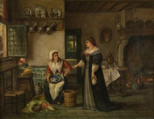 Kitchen by Willem Linnig Oil Painting