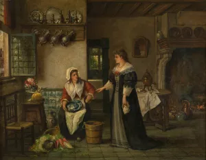Kitchen by Willem Linnig Oil Painting