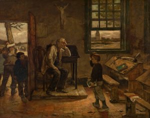 School by Willem Linnig Oil Painting