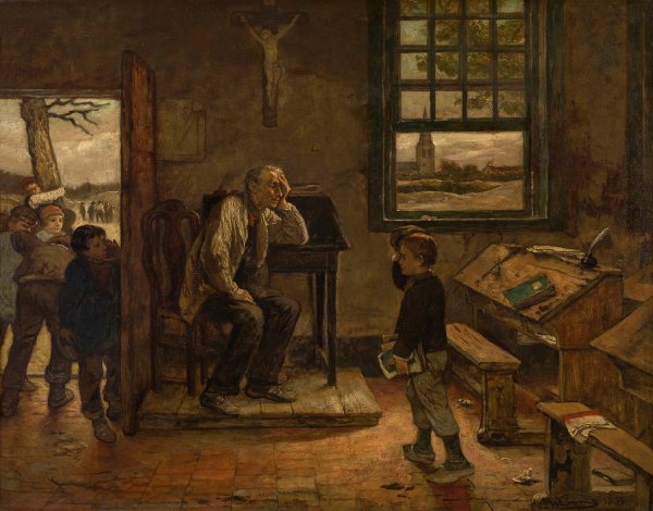 School  by Willem Linnig - Hand-Painted Oil Painting Reproduction