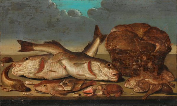 Still Life with Fish  by Willem Ormea - Hand-Painted Oil Painting Reproduction