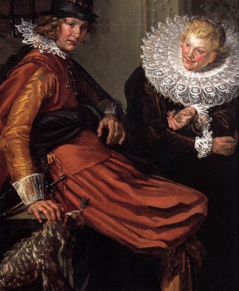 Main Product Photo of Dignified Couples Courting Detail Painting by Willem Pietersz. Buytewech