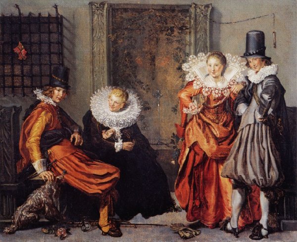 Main Product Photo of Elegant Courting Couples Painting by Willem Pietersz. Buytewech