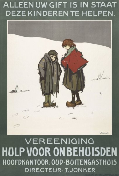 Alleen uw gift is in staat deze kinderen te helpen. Vereeniging Hulp voor onbehuisden  by Willem Pothast - Hand-Painted Oil Painting Reproduction