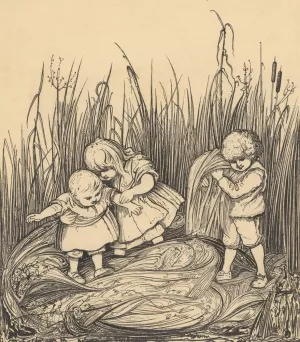 Drie kinderen in het riet Oil painting by Willem Pothast