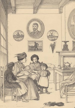 Gezelschap met baby by Willem Pothast Oil Painting