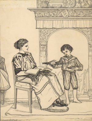 Jongen met schoen en roede by Willem Pothast Oil Painting
