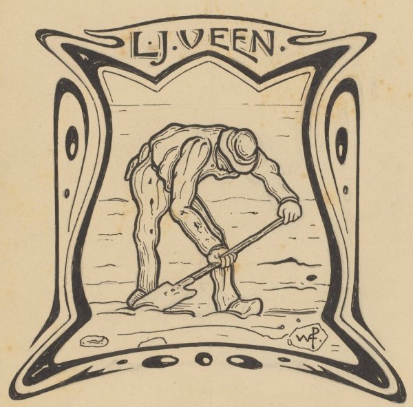 Vignet van Uitgeversmaatschappij L.J. Veen  by Willem Pothast - Hand-Painted Oil Painting Reproduction