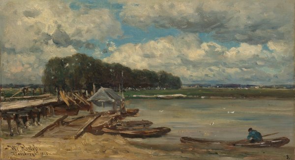 Main Product Photo of De brug over de IJssel bij Doesburg  Painting by Willem Roelofs