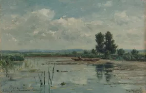 Lake near Loosdrecht by Willem Roelofs Oil Painting