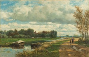 Landscape in the Environs of The Hague by Willem Roelofs Oil Painting