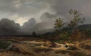 Landscape with a Thunderstorm Brewing by Willem Roelofs Oil Painting