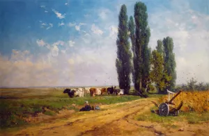 Summer Between Hilversum and Loosdrecht by Willem Roelofs - Oil Painting Reproduction