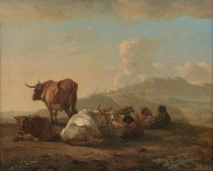 Resting herd by Willem Romeyn Oil Painting