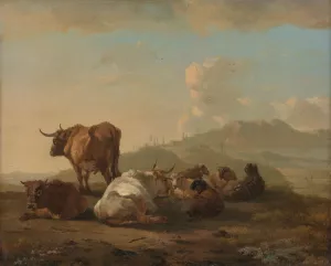 Resting herd Oil painting by Willem Romeyn