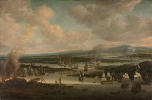 Burning of the English Fleet near Chatham by Willem Schellinks Oil Painting