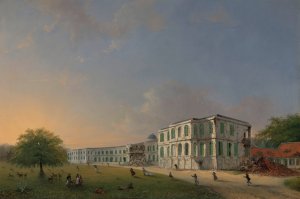 Front View of Buitenzorg Palace during the Earthquake of 10 October 1834 by Willem Troost The Younger Oil Painting