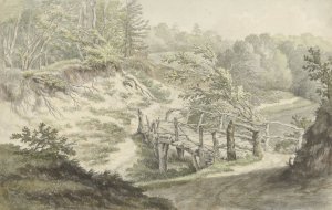 Duinlandschap met houten brug by Willem Uppink Oil Painting