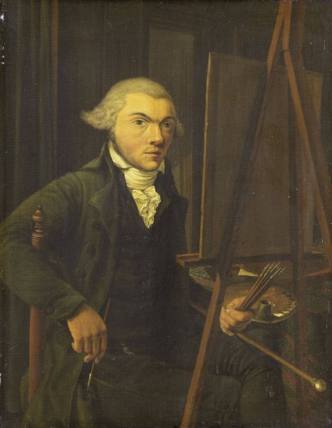 Portrait of a Painter, probably Harmanus Uppink  by Willem Uppink - Hand-Painted Oil Painting Reproduction