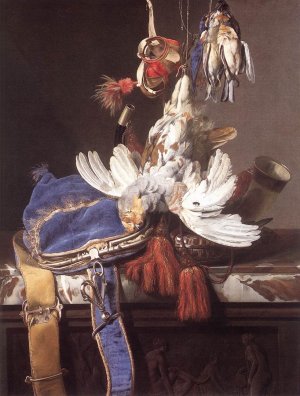 Hunting Still-Life by Willem Van Aelst Oil Painting
