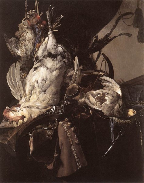 Still-Life of Dead Birds and Hunting Weapons