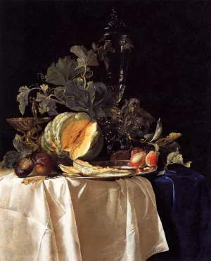 Still-Life with Fruit and Crystal Vase painting by Willem Van Aelst