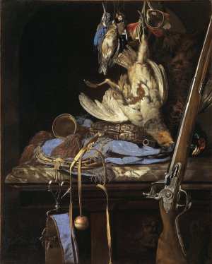 Still Life with Hunting Gear by Willem Van Aelst Oil Painting
