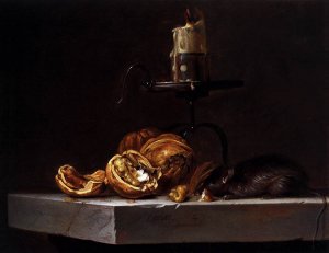 Still-Life with Mouse and Candle by Willem Van Aelst Oil Painting