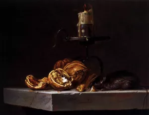 Still-Life with Mouse and Candle Oil painting by Willem Van Aelst