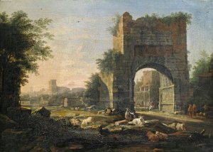 Romische Abendstimmung by Willem Van Bemmel Oil Painting