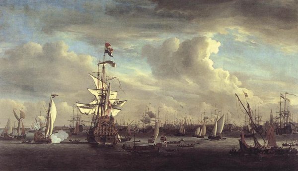 Main Product Photo of The Gouden Leeuw Before Amsterdam Painting by Willem Van De Velde The Elder