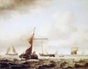 A Brisk Breeze Oil painting by Willem Van De Velde The Younger