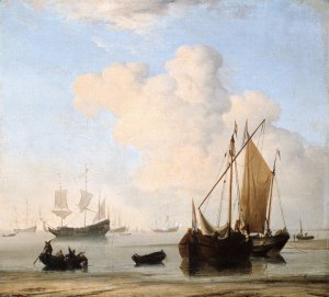 A Calm by Willem Van De Velde The Younger Oil Painting