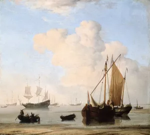 A Calm by Willem Van De Velde The Younger Oil Painting