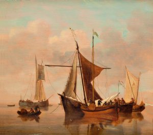 Quiet lake by Willem Van De Velde The Younger Oil Painting