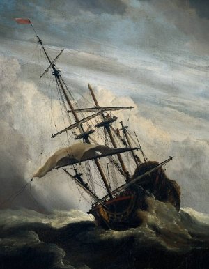 Ship in High Seas Caught by a Squall Detail #1