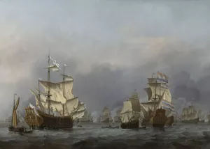 The Surrender of the Royal Prince by Willem Van De Velde The Younger Oil Painting
